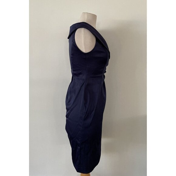 Evan-Picone Dark Navy Blue Dress Size 4P - Picture 2 of 5